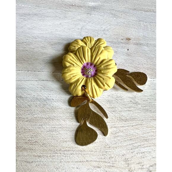 Statement Earrings Handmade Polymer Clay Earrings Handcrafted Artwork Floral - Picture 4 of 5